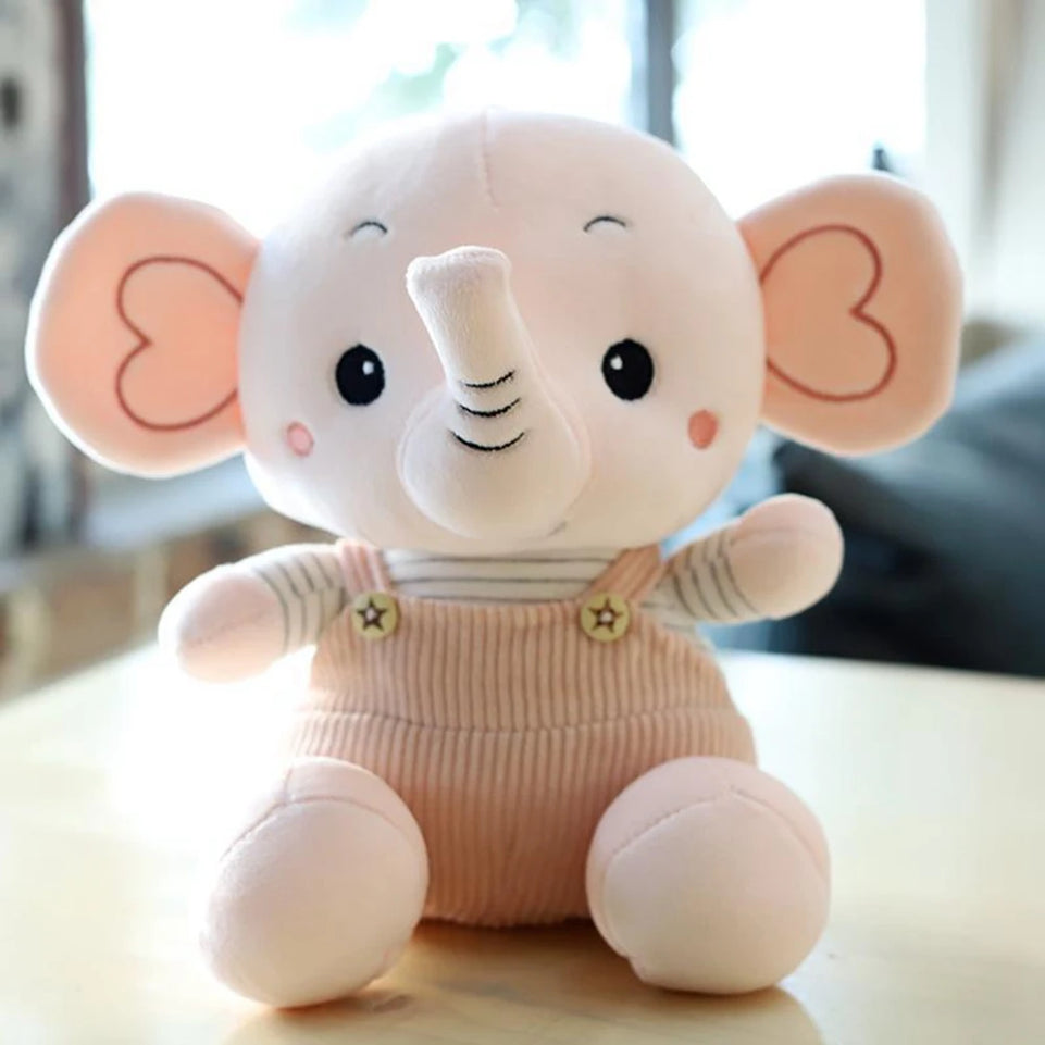 24cm Cute Elephant Stuffed Toy Animal Baby Suspenders Ragdoll Wedding Scene Gift Send Child's Birthday Gift