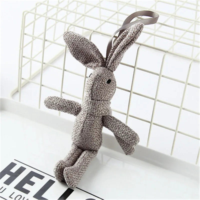 20cm Portable Cute Soft Lace Dress Rabbit Stuffed Plush Animal Bunny Toy Pets For Baby Girl Kid Gift Animal Doll Keychain