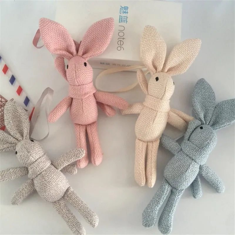 20cm Portable Cute Soft Lace Dress Rabbit Stuffed Plush Animal Bunny Toy Pets For Baby Girl Kid Gift Animal Doll Keychain
