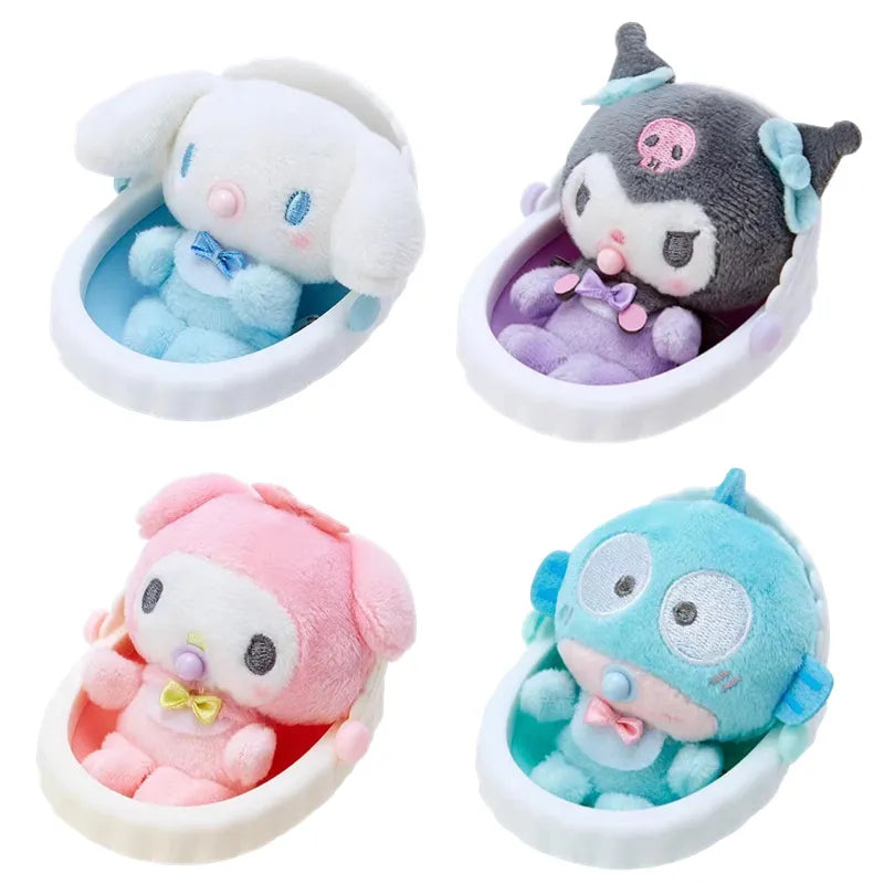 Sanrio Plush Dolls Kuromi Cartoon Anime My Melody Hello Kitty Baby Series Kawaii Pendant Stuffed Toys Decoration for Kids Gift