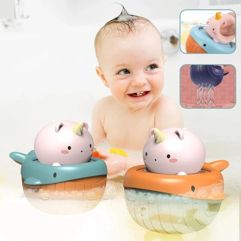 Baby Bath Toys Bathing Ducks Cartoon Animal Whale Crab Swimming Pool Classic Chain Clockwork Water Toy For Infant 0 24 Months